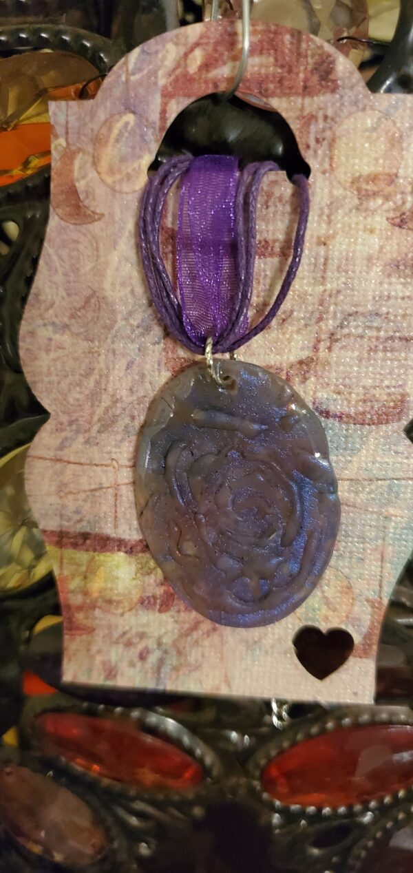 light purple blue rose pendant